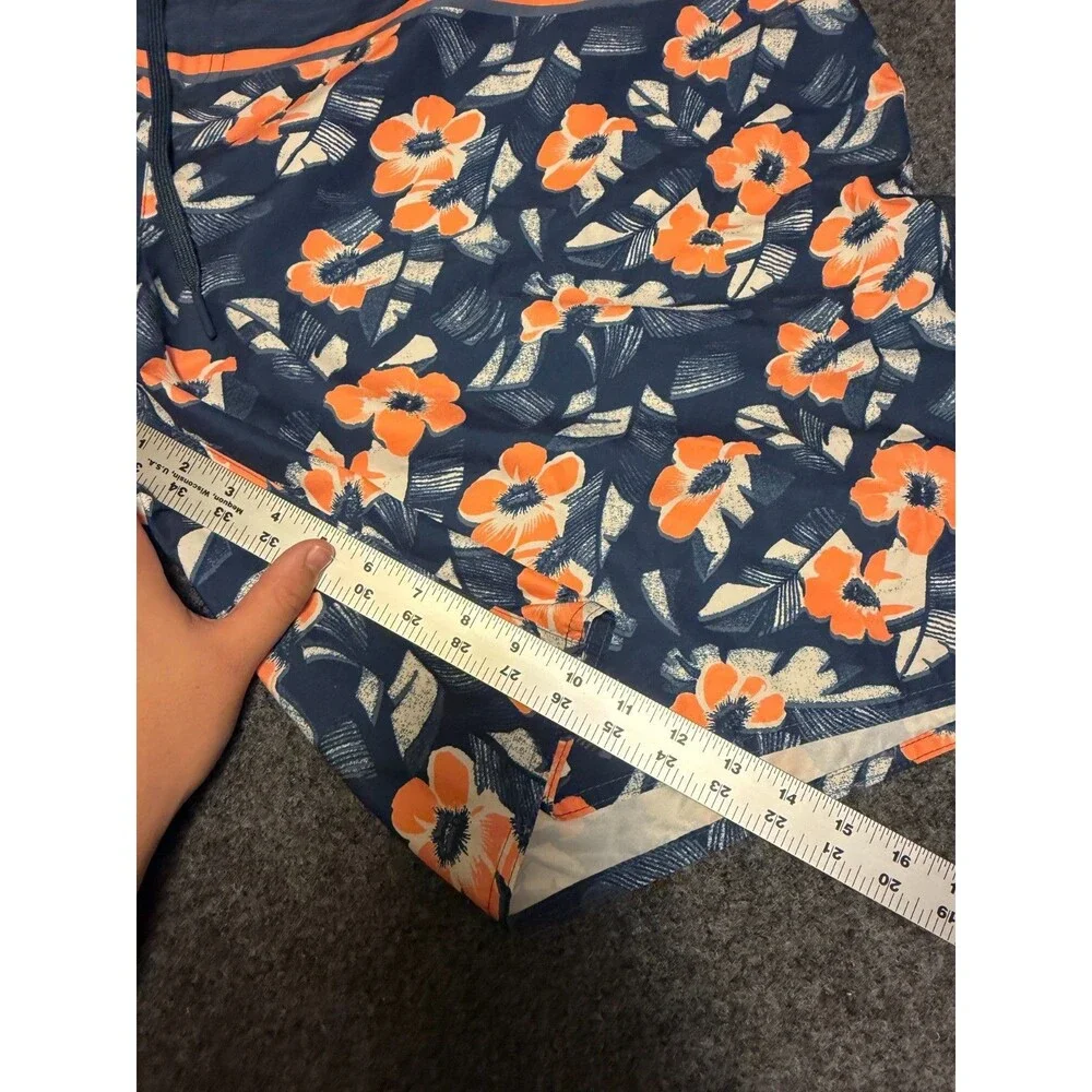 True Nation DXL Floral Insert Swim Trunks Men's 4XLT Blue Orange NWT